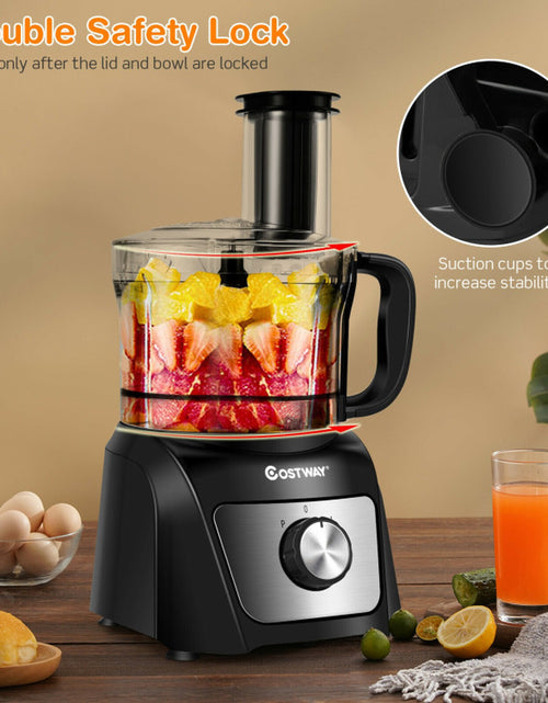 Load image into Gallery viewer, 8 Cup Food Processor 500W Variable Speed Blender Chopper with 3 Blades
