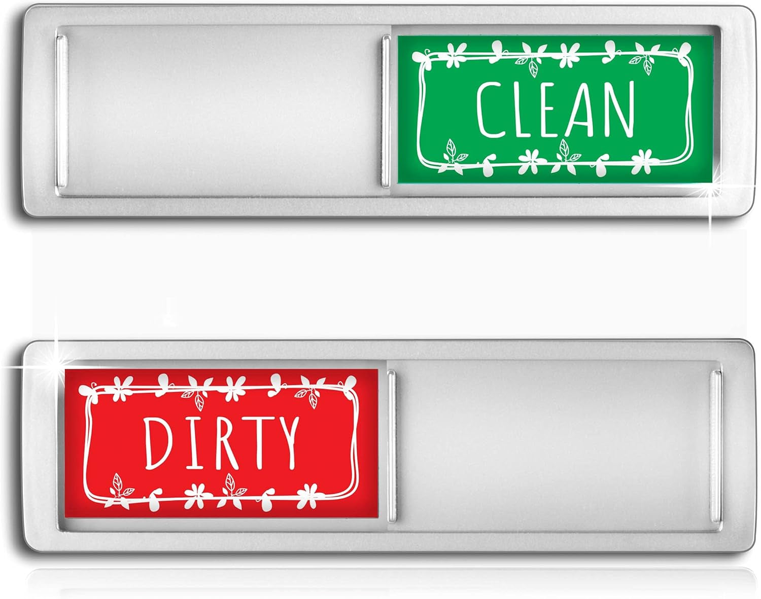 Dishwasher Magnet, Clean Dirty Sign Indicator for Dishwasher Easy to Read and Strong Slide for Changing Signs, Sleek Design, Heavy Duty Magnet with Optional Stickers (Pastel)