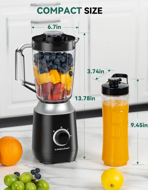 Load image into Gallery viewer, Blender for Smoothies and Shakes, 35Oz Jar, Personal Blender Travel Cup, Coffee Grinder (Black)
