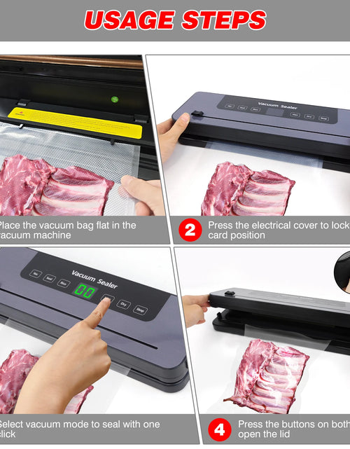 Load image into Gallery viewer, Vacuum Sealer Machine Electric Sealing Machine Automatic Food Dry Wet Vaccum Packing Saver with 10 Free Sealing Bags
