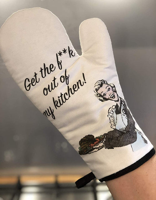 Load image into Gallery viewer, Funny Heat Resistant Oven Mitt for Cooking Grilling BBQ - Novelty Gift for Those Who Love to Cook (Out of My Kitchen!)
