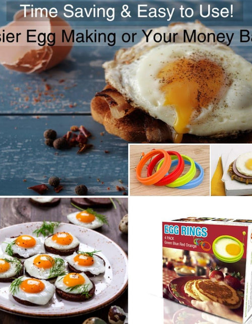 Load image into Gallery viewer, Silicone Egg Rings Non Stick Egg Frying Rings, Fried and Poached Egg and Pancake Cooking Rings (Multicolor)
