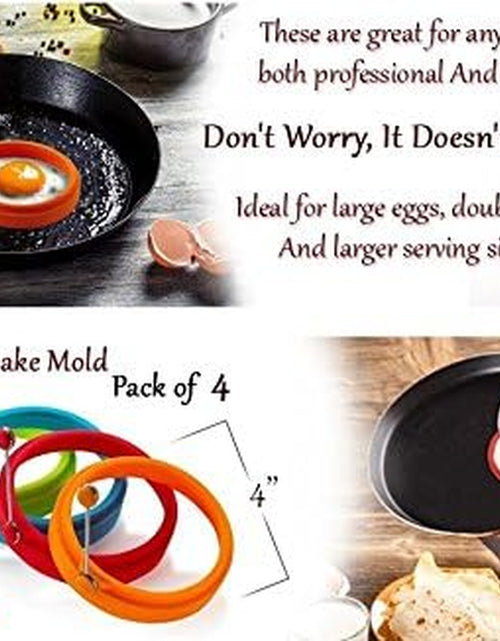 Load image into Gallery viewer, Silicone Egg Rings Non Stick Egg Frying Rings, Fried and Poached Egg and Pancake Cooking Rings (Multicolor)
