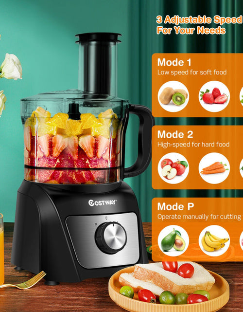 Load image into Gallery viewer, 8 Cup Food Processor 500W Variable Speed Blender Chopper with 3 Blades
