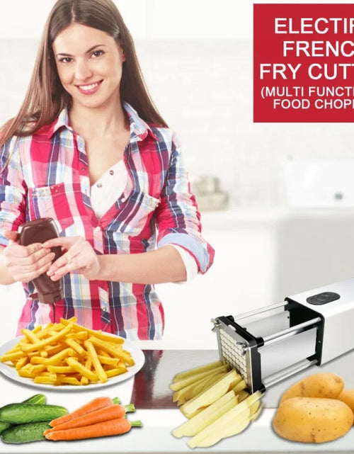 Load image into Gallery viewer, Kitchen Gadget Electric French Fry Cutter with Blades Stainless Steel Vegetable Potato Carrot for Commercial Household
