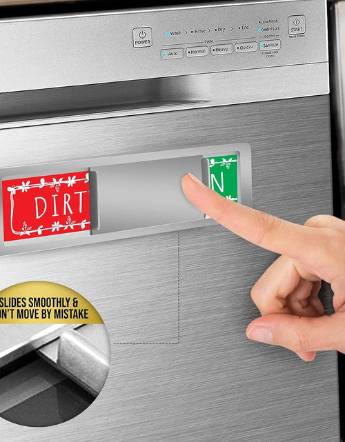 Load image into Gallery viewer, Dishwasher Magnet, Clean Dirty Sign Indicator for Dishwasher Easy to Read and Strong Slide for Changing Signs, Sleek Design, Heavy Duty Magnet with Optional Stickers (Pastel)
